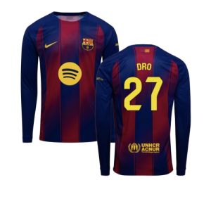 2025-2026 Barcelona Home Long Sleeve Shirt (Dro 27)