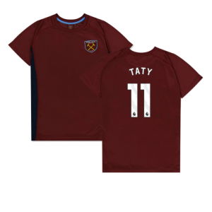 West Ham United Poly T-Shirt (Claret/Blue) - Kids (Taty 11)