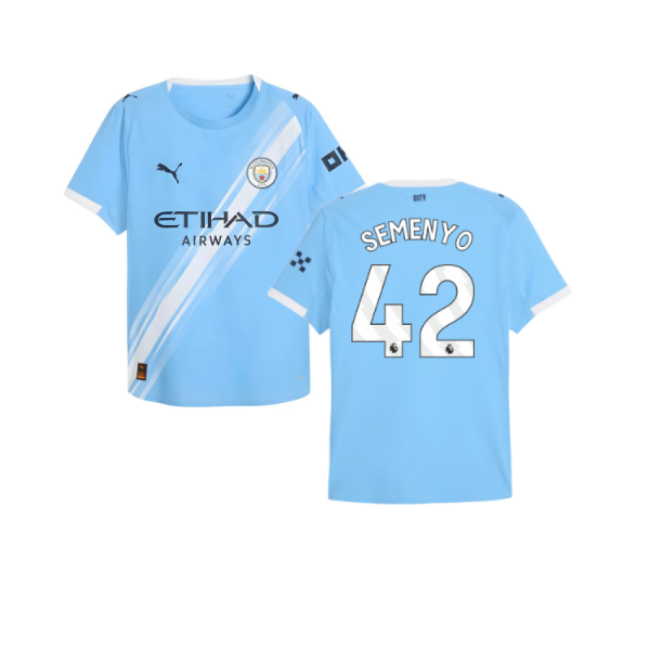 2025-2026 Man City Authentic Home Shirt (Semenyo 42)