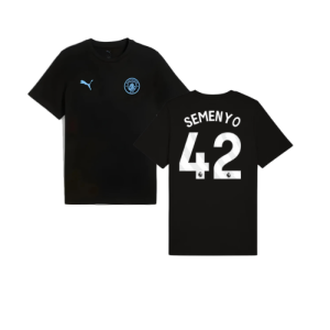 2025-2026 Man City FtblESS Tee (Black) (Semenyo 42)