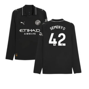 2025-2026 Man City Authentic Long Sleeve Away Shirt (Semenyo 42)