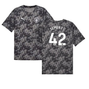 2025-2026 Man City Warm Up Jersey (Black) (Semenyo 42)