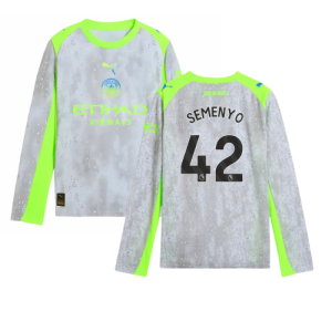 2025-2026 Man City Long Sleeve Third Shirt (Kids) (Semenyo 42)