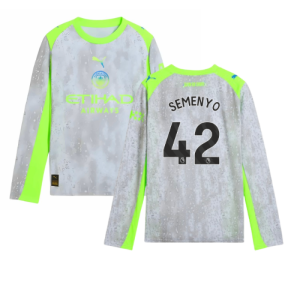 2025-2026 Man City Long Sleeve Third Shirt (Kids) (Semenyo 42)