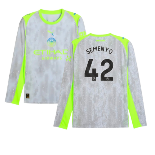 2025-2026 Man City Long Sleeve Third Shirt (Semenyo 42)