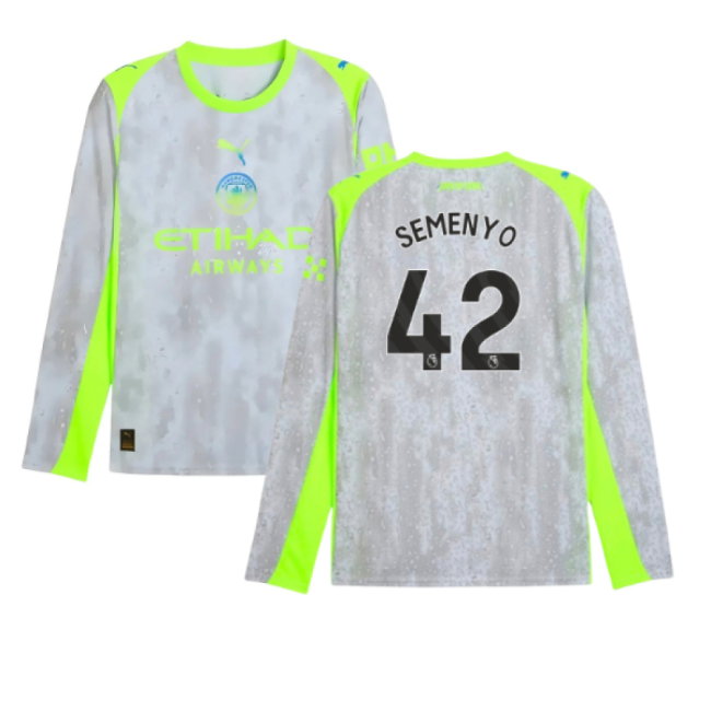 2025-2026 Man City Long Sleeve Third Shirt (Semenyo 42)