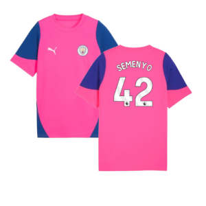 2025-2026 Man City Training Jersey (Fluro Pink) - Kids (Semenyo 42)