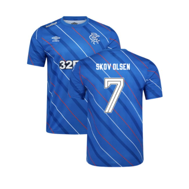 2025-2026 Rangers Home Pre Match Short Sleeve Tee (Lapis Blue) (Skov Olsen 7)