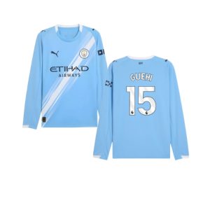 2025-2026 Man City Long Sleeve Home Shirt (Guehi 15)