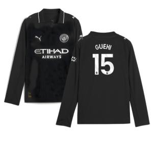 2025-2026 Man City Long Sleeve Away Shirt (Kids) (Guehi 15)