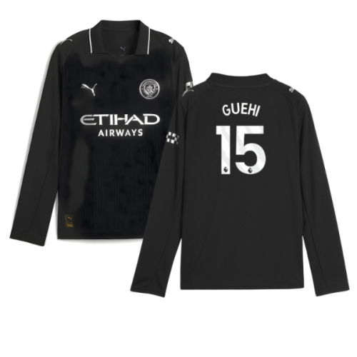 2025-2026 Man City Long Sleeve Away Shirt (Kids) (Guehi 15)