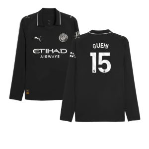 2025-2026 Man City Authentic Long Sleeve Away Shirt (Guehi 15)
