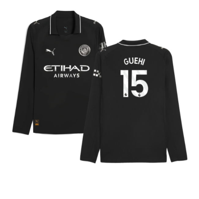 2025-2026 Man City Authentic Long Sleeve Away Shirt (Guehi 15)