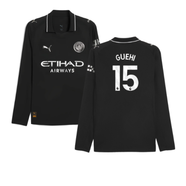 2025-2026 Man City Authentic Long Sleeve Away Shirt (Guehi 15)