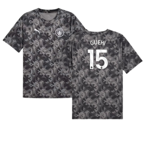 2025-2026 Man City Warm Up Jersey (Black) (Guehi 15)