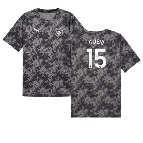 2025-2026 Man City Warm Up Jersey (Black) (Guehi 15)