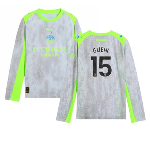 2025-2026 Man City Long Sleeve Third Shirt (Kids) (Guehi 15)