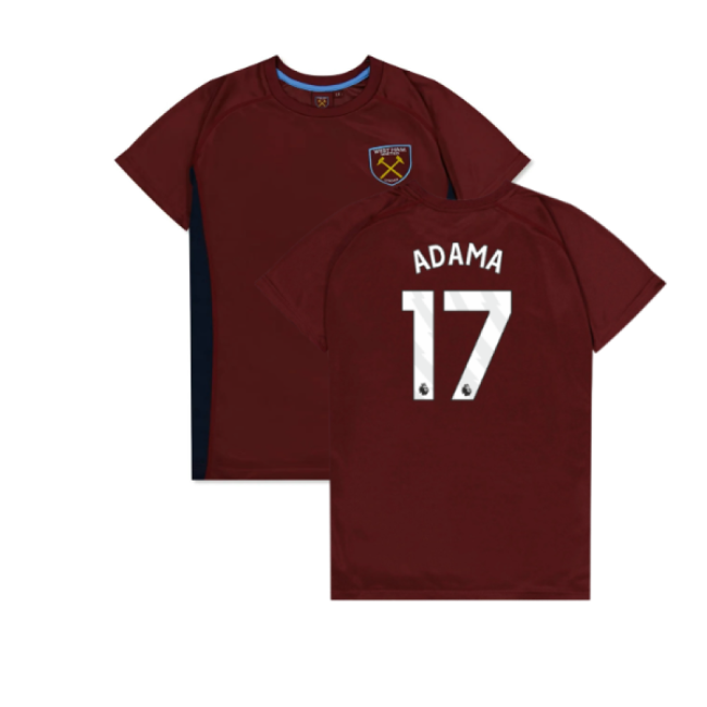 West Ham United Poly T-Shirt (Claret/Blue) - Kids (Adama 17)