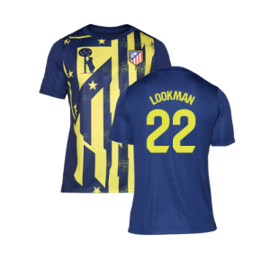 2025-2026 Atletico Madrid Pre-Match Shirt (Blue-Yellow) (Lookman 22)