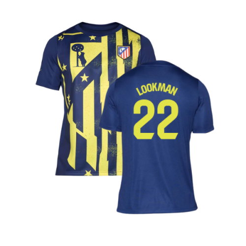 2025-2026 Atletico Madrid Pre-Match Shirt (Blue-Yellow) (Lookman 22)