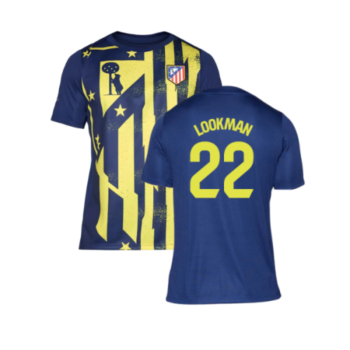 2025-2026 Atletico Madrid Pre-Match Shirt (Blue-Yellow) (Lookman 22)