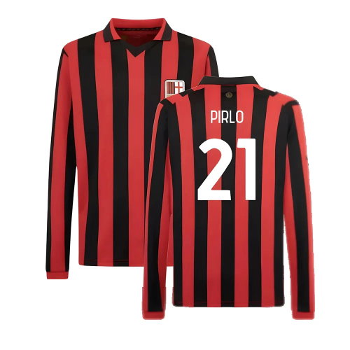 AC Milan 125th Authentic Shirt LS (Black-Red) (Pirlo 21)