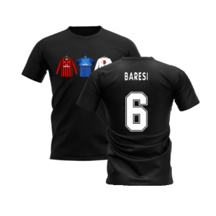 AC Milan 1995-1996 Retro Shirt T-shirt (Black) (BARESI 6)