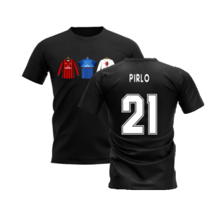 AC Milan 1995-1996 Retro Shirt T-shirt (Black) (PIRLO 21)