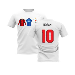 AC Milan 1995-1996 Retro Shirt T-shirt (White) (BOBAN 10)