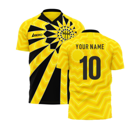 Al-Ittihad 2023-2024 Home Concept Football Kit (Libero) - Kids (Long Sleeve) (Your Name)