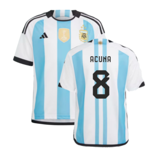 Argentina 2022 World Cup Winners Home Shirt - Kids (ACUNA 8)