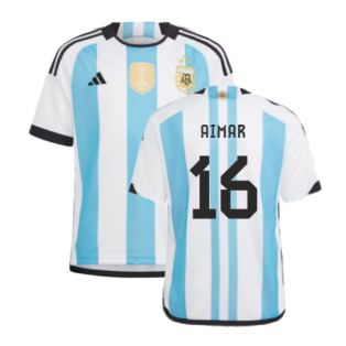 Argentina 2022 World Cup Winners Home Shirt - Kids (AIMAR 16)