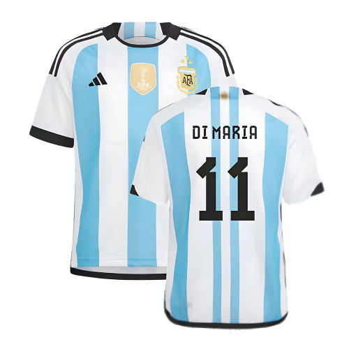 Argentina 2022 World Cup Winners Home Shirt - Kids (DI MARIA 11)  Argentina 2022 World Cup Winners Home Shirt - Kids (DI MARIA 11)
