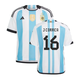 Argentina 2022 World Cup Winners Home Shirt - Kids (J CORREA 16)