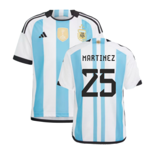 Argentina 2022 World Cup Winners Home Shirt - Kids (MARTINEZ 25)