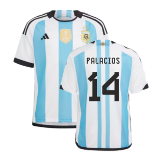 Argentina 2022 World Cup Winners Home Shirt - Kids (PALACIOS 14)