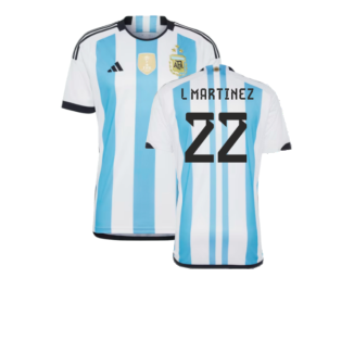 Argentina 2022 World Cup Winners Home Shirt (L MARTINEZ 22)