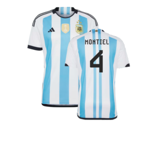 Argentina 2022 World Cup Winners Home Shirt (MONTIEL 4)