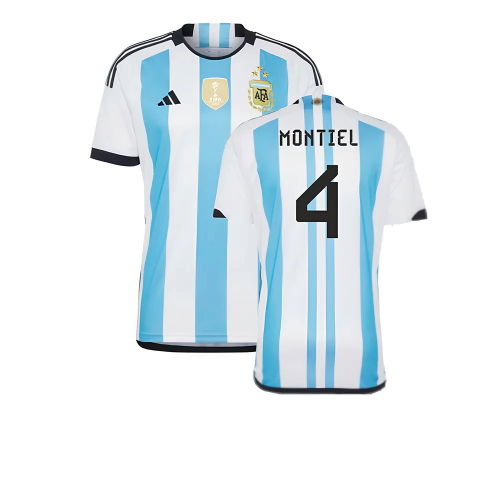 Argentina 2022 World Cup Winners Home Shirt (MONTIEL 4)