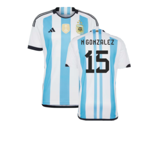 Argentina 2022 World Cup Winners Home Shirt (N GONZALEZ 15)