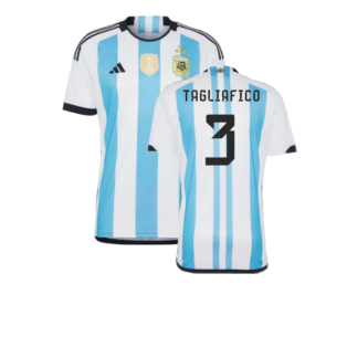 Argentina 2022 World Cup Winners Home Shirt (TAGLIAFICO 3)