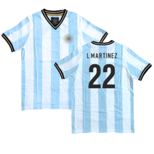 Argentina El Sol Albiceleste Home Shirt (L MARTINEZ 22)