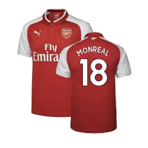 Arsenal 17/18 Home Football Shirt Adult Size XS ((Excellent) XS) (Monreal 18)