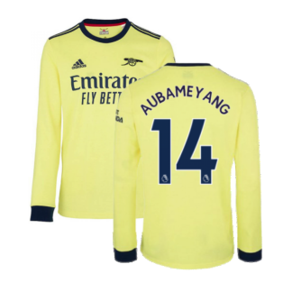 Arsenal 2021-2022 Long Sleeve Away Shirt (AUBAMEYANG 14)