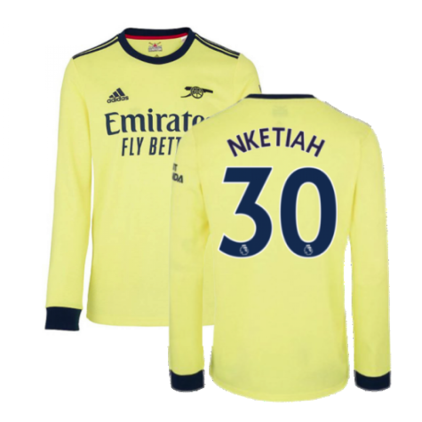 Arsenal 2021-2022 Long Sleeve Away Shirt (NKETIAH 30)