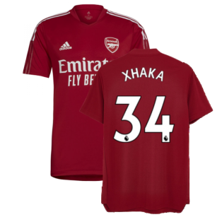 Arsenal 2021-2022 Training Shirt (Active Maroon) (XHAKA 34)