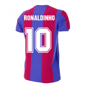Barcelona 1976-1977 Retro Football Shirt (RONALDINHO 10)