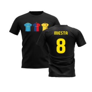 Barcelona 2008-2009 Retro Shirt T-shirt (Black) (Iniesta 8)