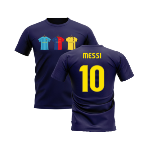 Barcelona 2008-2009 Retro Shirt T-shirt (Navy) (Messi 10)