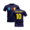 Barcelona 2008-2009 Retro Shirt T-shirt (Navy) (RONALDINHO 10)